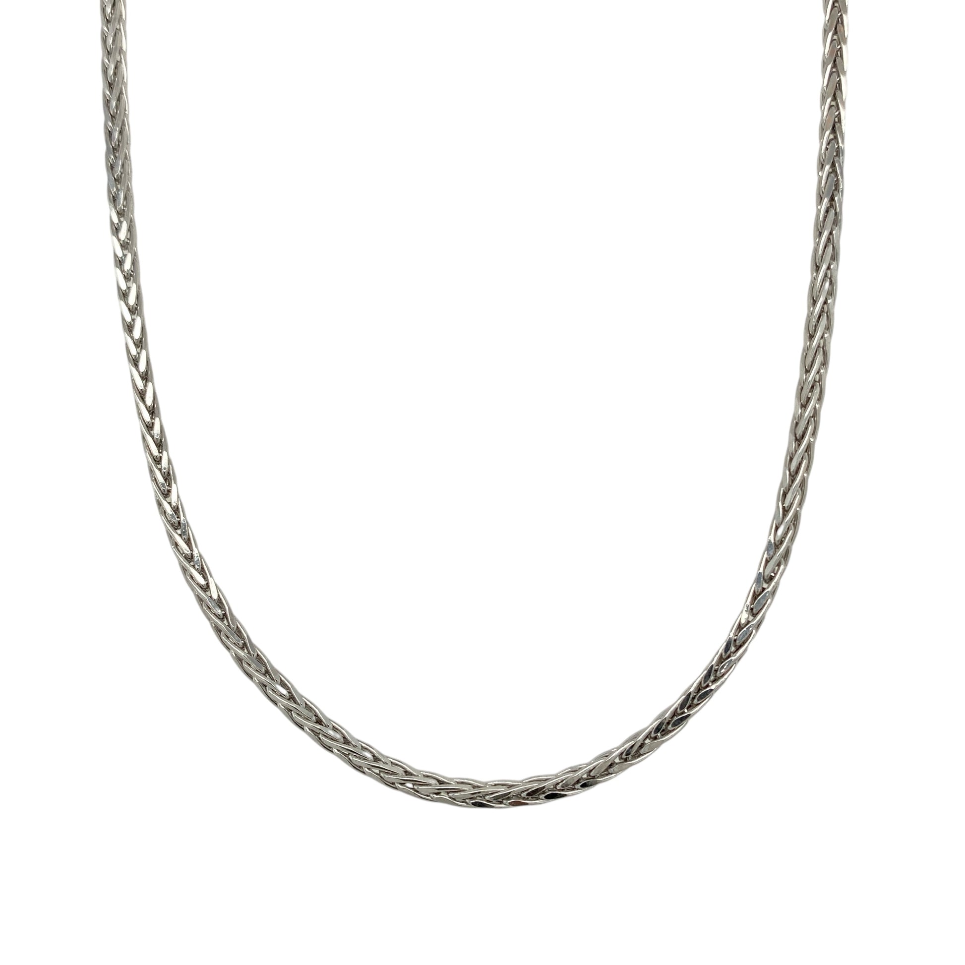 9ct White Gold 18" Spiga Chain