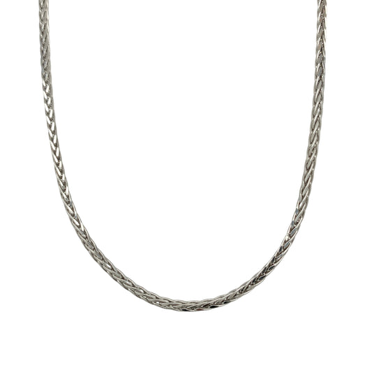 9ct White Gold 18" Spiga Chain