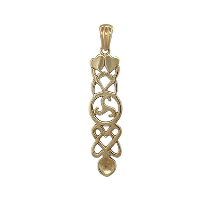 9ct Gold Celtic Lovespoon Pendant