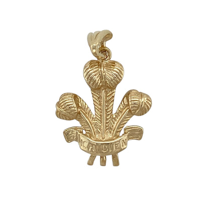 9ct Gold Welsh Three Feathers Pendant