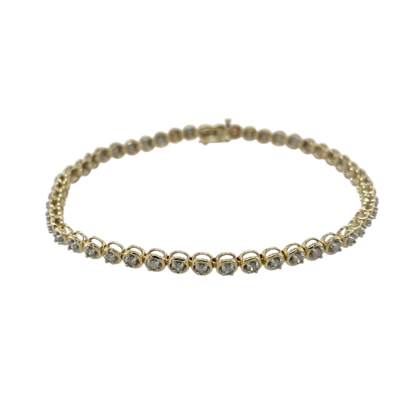 9ct Gold & Diamond Set 7.25" Bracelet