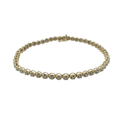 9ct Gold & Diamond Set 7.25" Bracelet