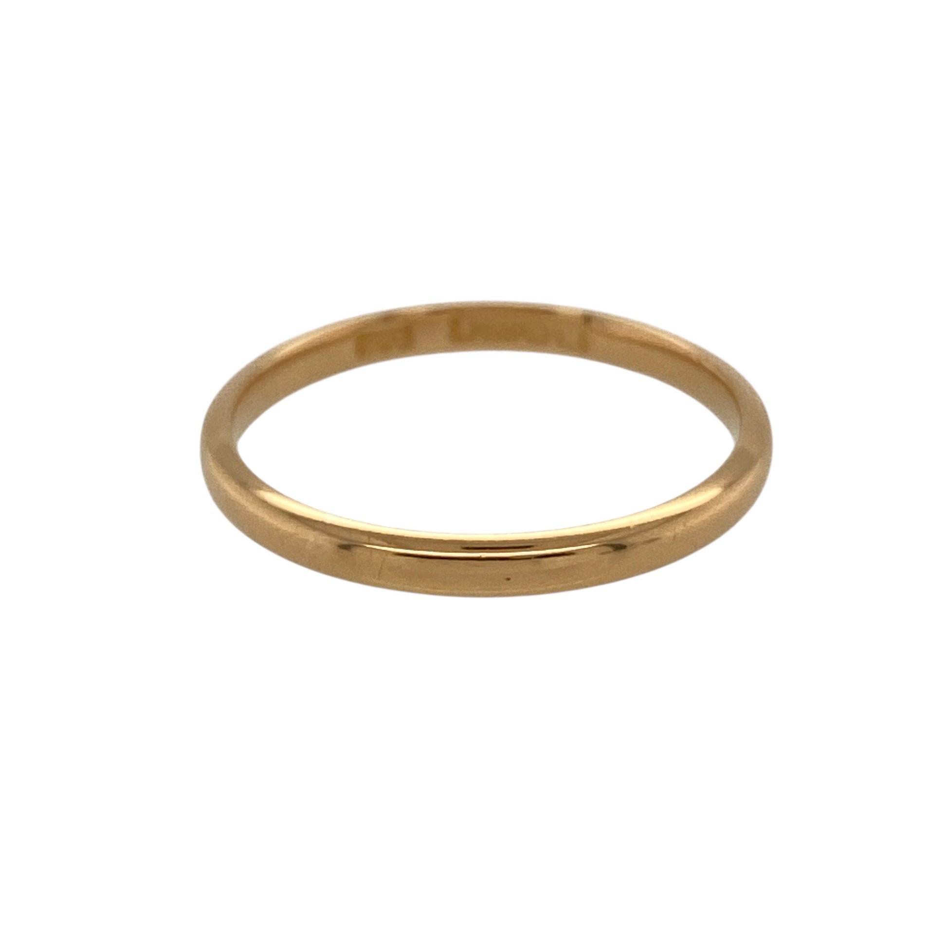 Bring timeless simplicity and classic elegance to your jewellery collection with this pre-owned 22ct yellow gold wedding band ring.

Design: The ring features a traditional plain band profile with a slim 2mm width, offering a clean and understated look that never goes out of style.
Material: Made from rich 22-carat yellow gold, the high gold content gives the ring a warm, luxurious tone and classic appeal.