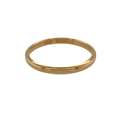 Bring timeless simplicity and classic elegance to your jewellery collection with this pre-owned 22ct yellow gold wedding band ring.

Design: The ring features a traditional plain band profile with a slim 2mm width, offering a clean and understated look that never goes out of style.
Material: Made from rich 22-carat yellow gold, the high gold content gives the ring a warm, luxurious tone and classic appeal.
