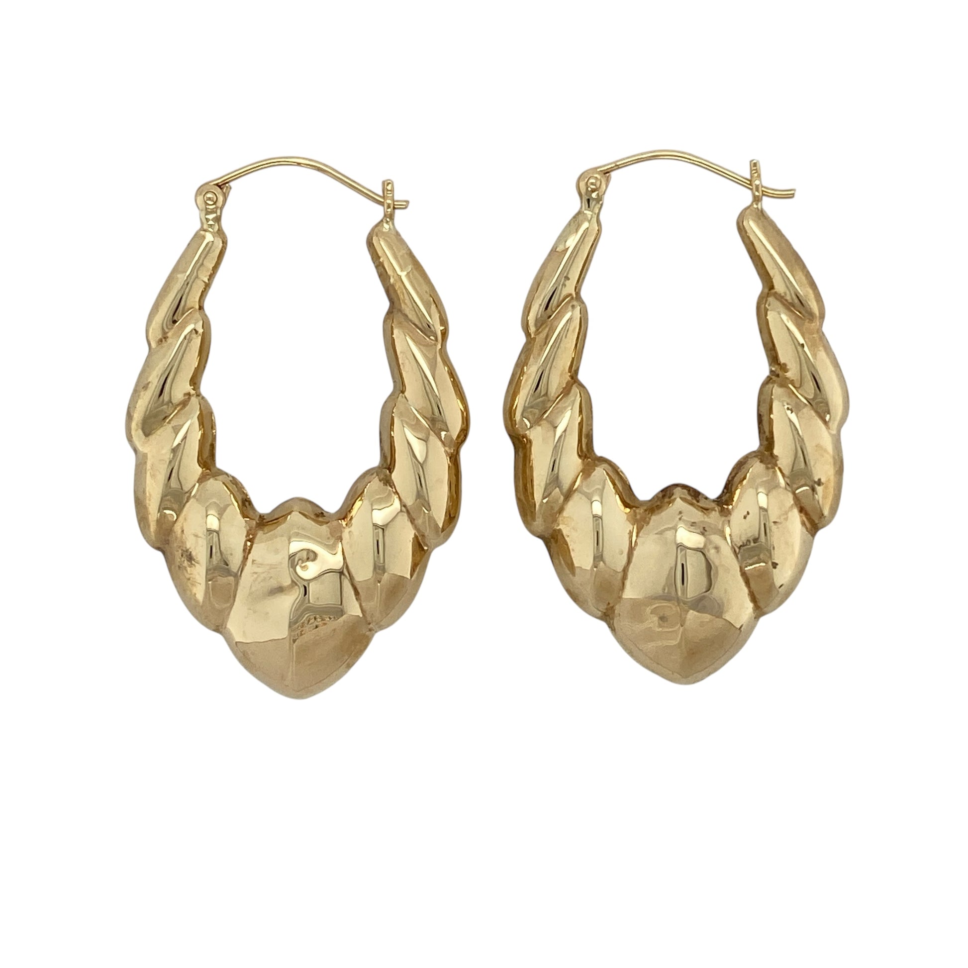 9ct Gold Fancy Oval Shaped Creole Earrings