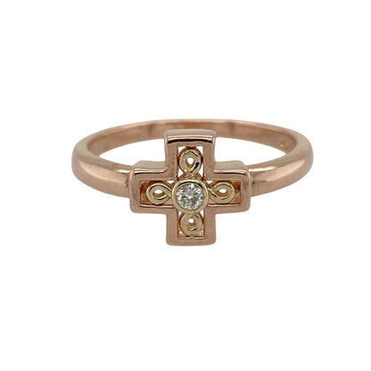 9ct Gold & Diamond Set Clogau Celtic Cross Ring