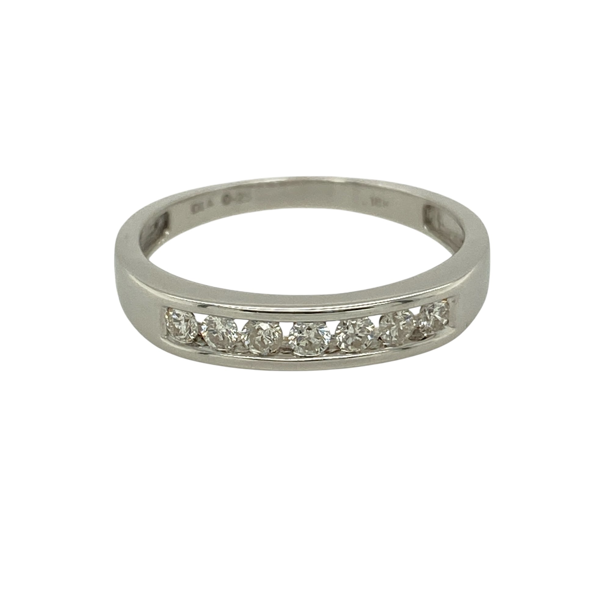 18ct White Gold & Diamond Set Band Ring