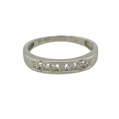 18ct White Gold & Diamond Set Band Ring