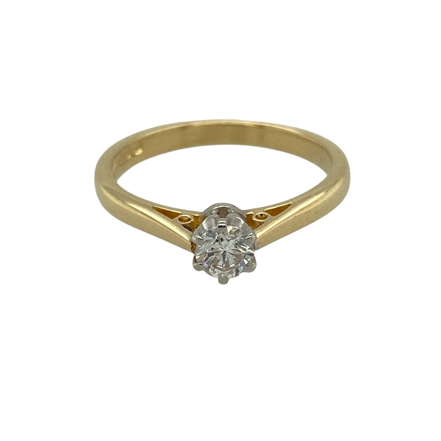 18ct Gold & Diamond Set Solitaire Ring