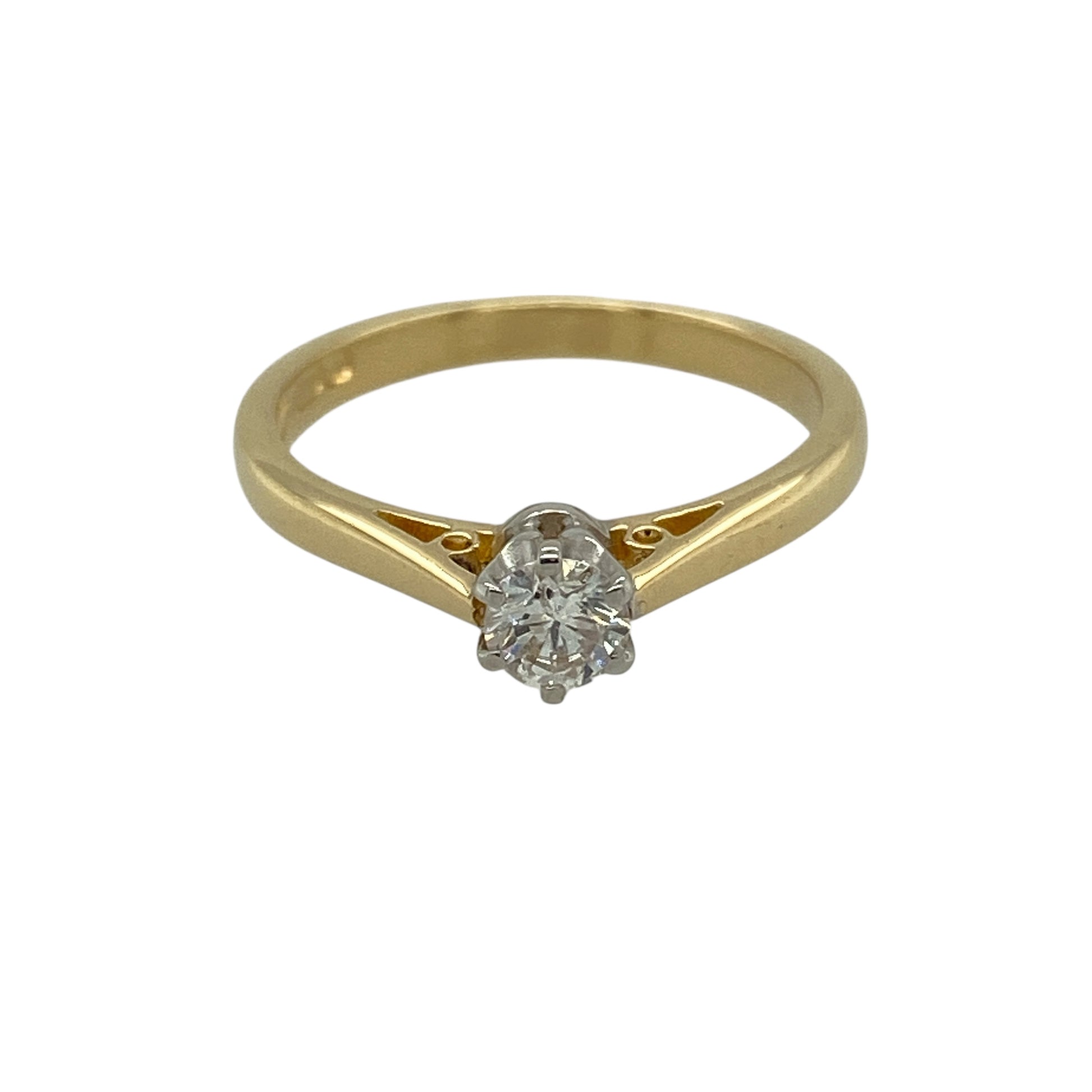 18ct Gold & Diamond Set Solitaire Ring