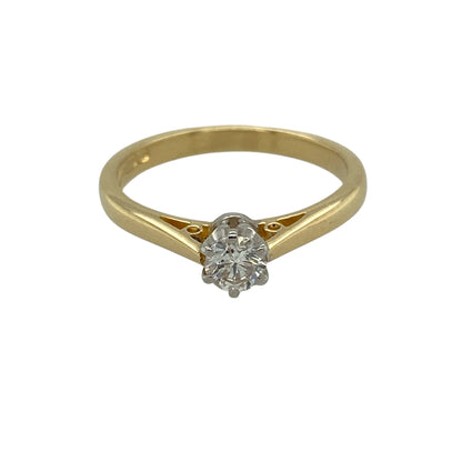 18ct Gold & Diamond Set Solitaire Ring