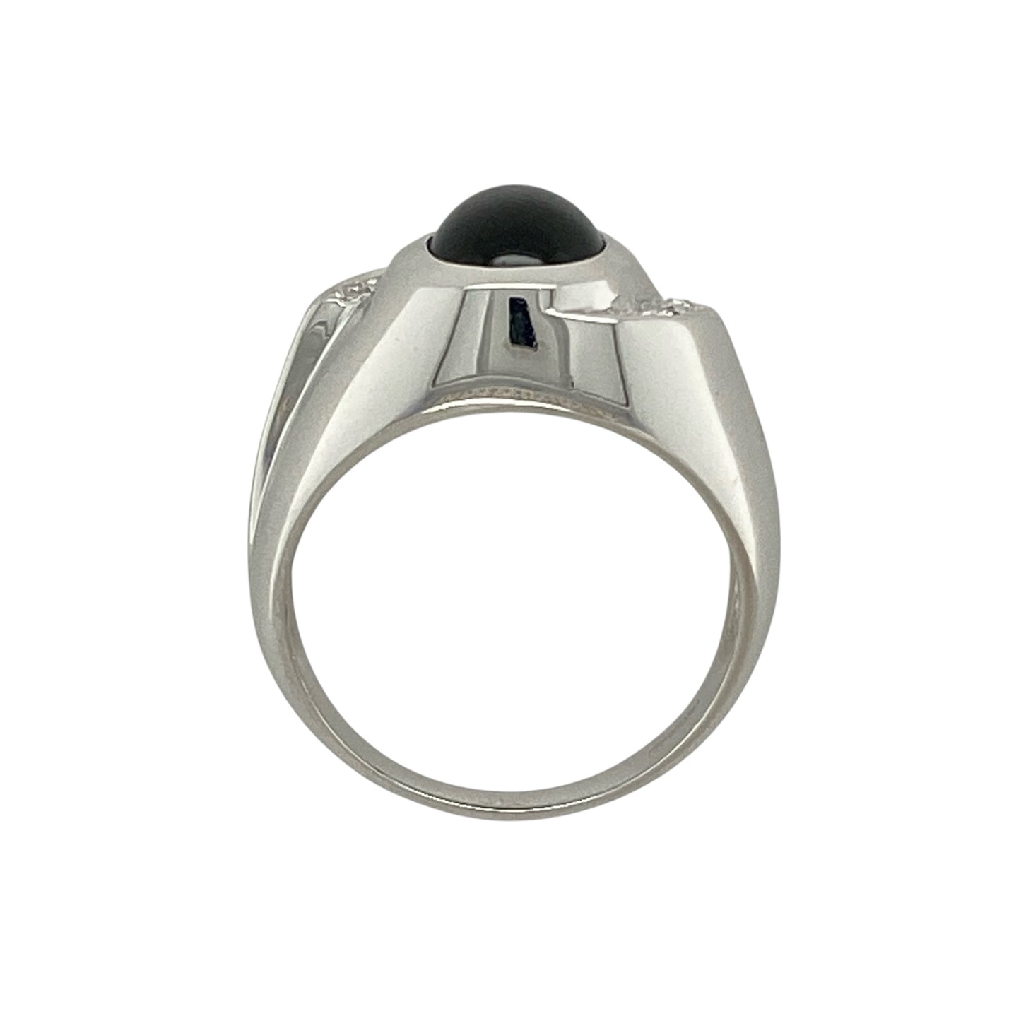 9ct White Gold Star Sillimanite & White Topaz Set Ring