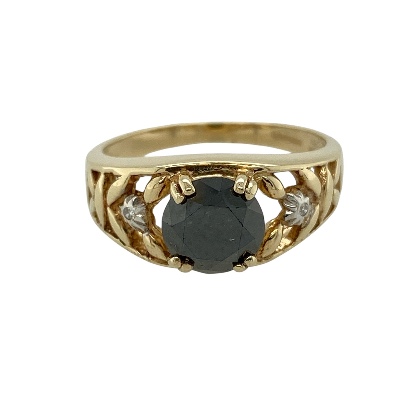 9ct Gold & Black Diamond Set Ring