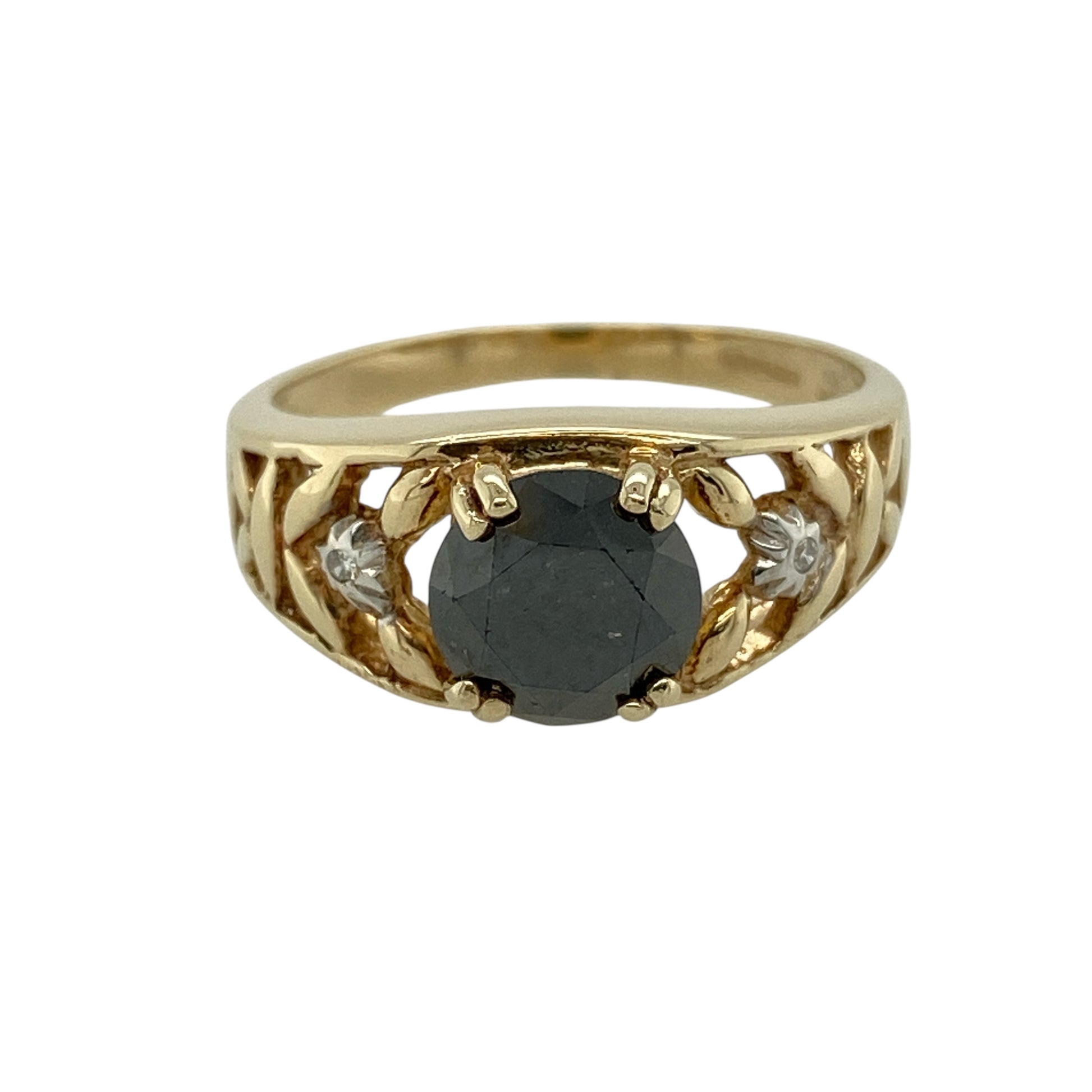 9ct Gold & Black Diamond Set Ring