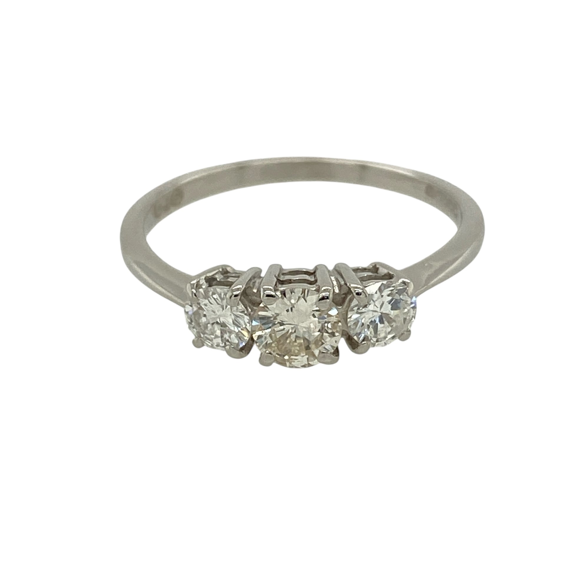 18ct White Gold & Diamond Set Trilogy Ring