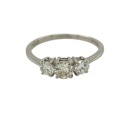 18ct White Gold & Diamond Set Trilogy Ring