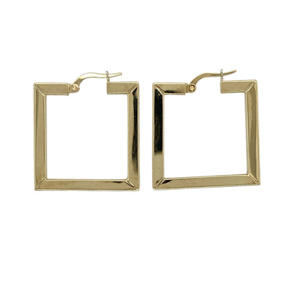 9ct Gold Square Creole Earrings
