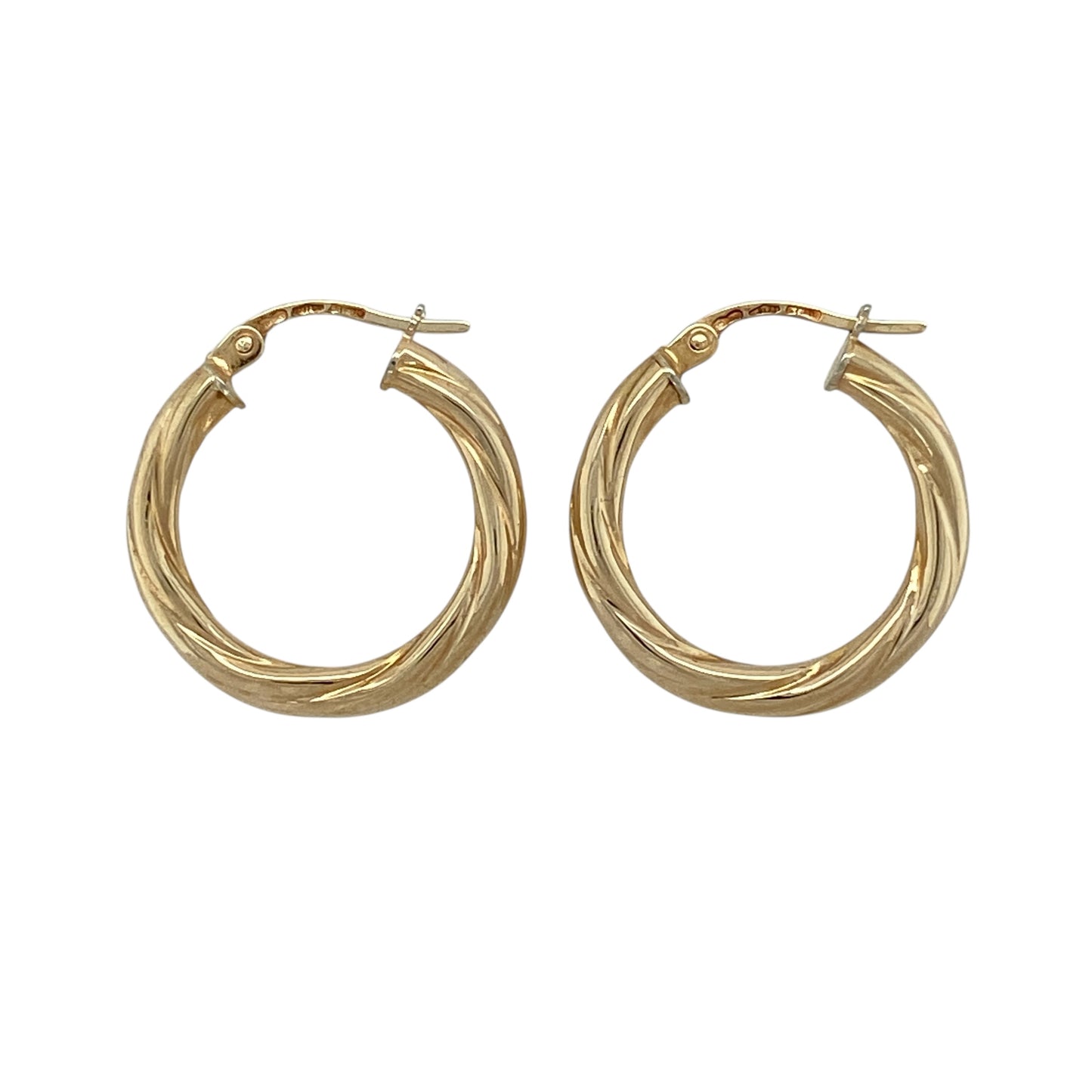 9ct Gold Twisted Hoop Creole Earrings
