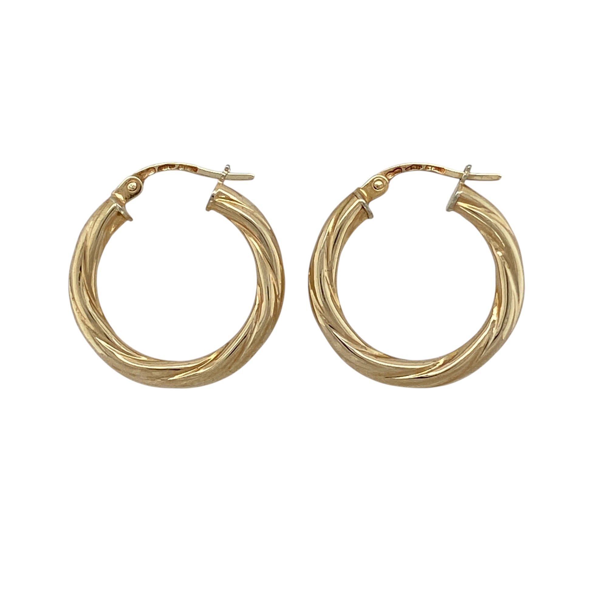 9ct Gold Twisted Hoop Creole Earrings