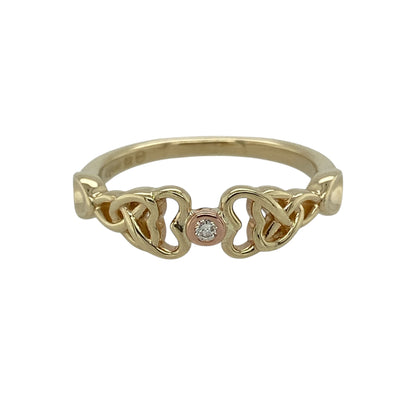 9ct Gold & Diamond Set Clogau Lovespoon Ring