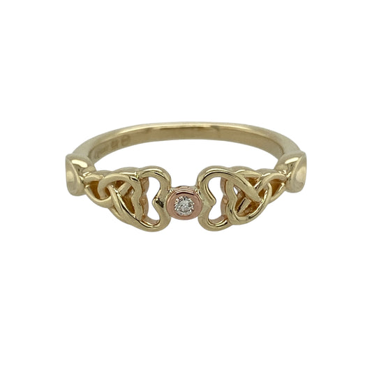 9ct Gold & Diamond Set Clogau Lovespoon Ring