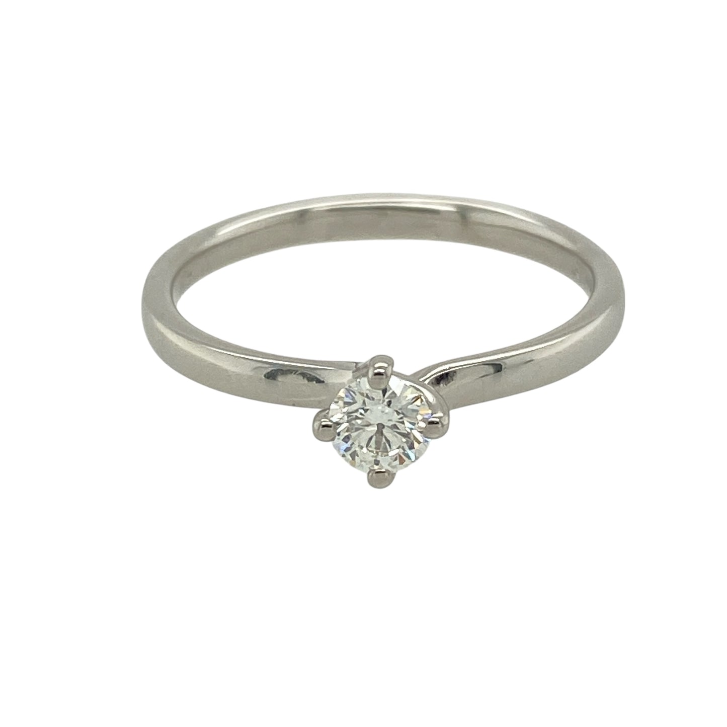 18ct White Gold & Diamond Set Solitaire Ring