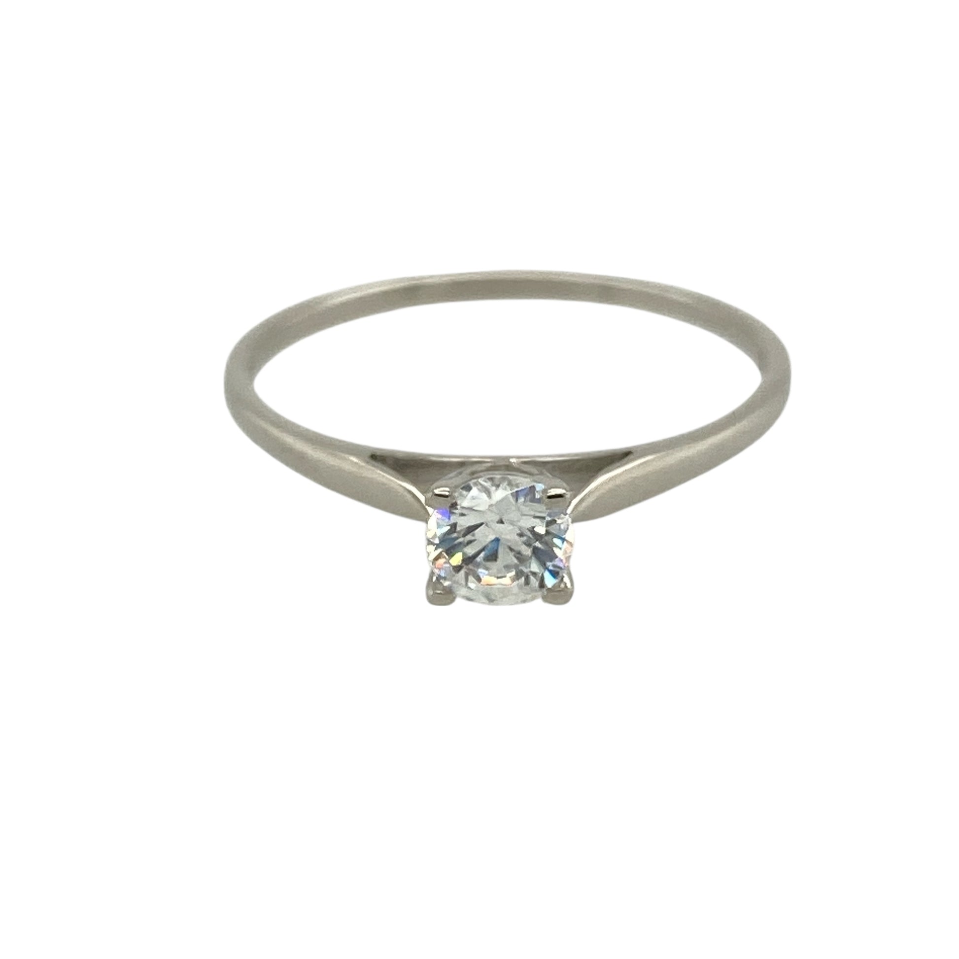 9ct White Gold & Cubic Zirconia Set Solitaire Ring