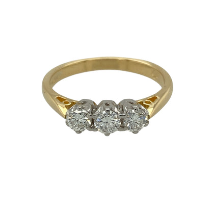 18ct Gold & Diamond Set Trilogy Ring