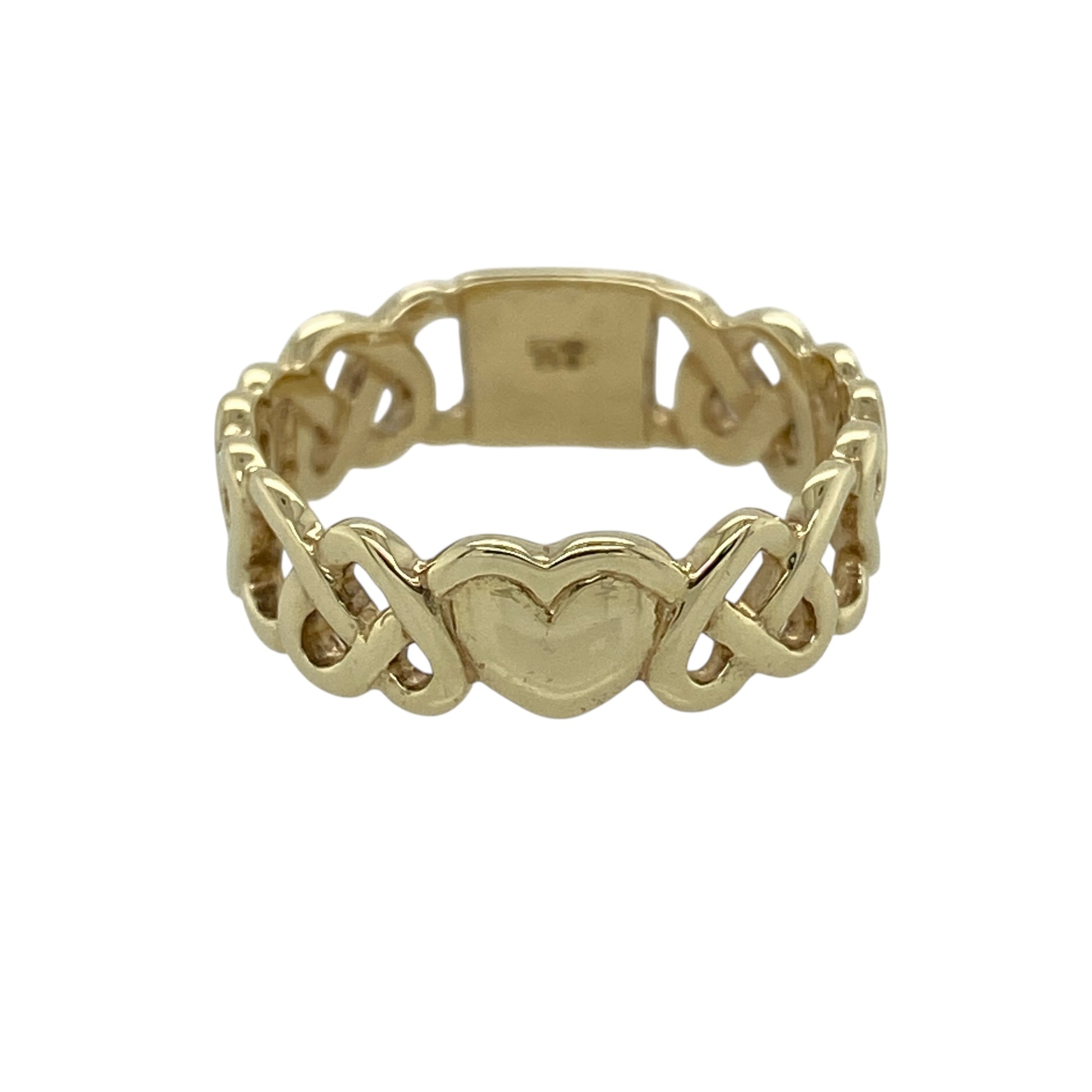 9ct Gold Celtic Heart Band Ring