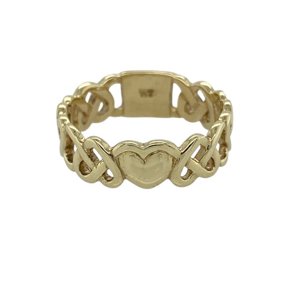9ct Gold Celtic Heart Band Ring