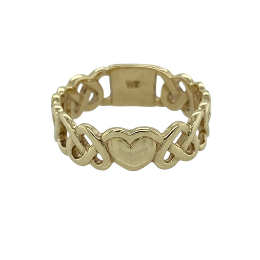 9ct Gold Celtic Heart Band Ring