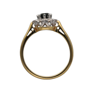 18ct Gold Diamond & Sapphire Set Cluster Ring