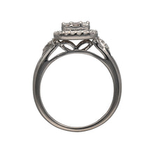 Load image into Gallery viewer, 9ct White Gold &amp; Diamond Set Illusion Halo Ring

