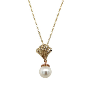 9ct Gold & Pearl Set Clogau Fan 18" - 22" Necklace