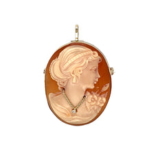 Load image into Gallery viewer, 9ct Gold &amp; Diamond Set Cameo Pendant/Brooch
