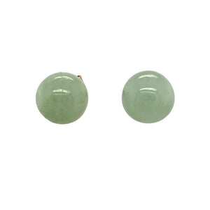 Preowned 14ct Yellow Gold & Jade Ball Stud Earrings with the weight 2.10 grams. The jade stones are each 9mm diameter