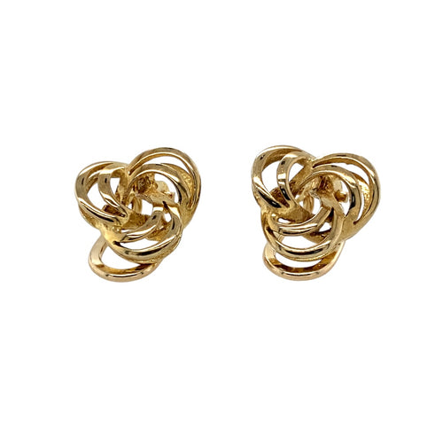 9ct Gold Knot Clip on Earrings