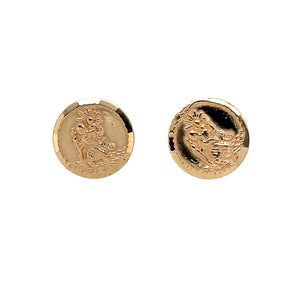 Preowned 9ct Yellow Gold St Christopher Stud Earrings with the weight 0.90 grams