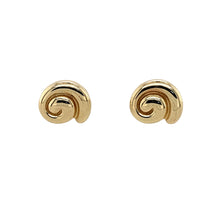 Load image into Gallery viewer, Preowned 9ct Yellow Gold Swirl Stud Earrings with the weight 1.60 grams
