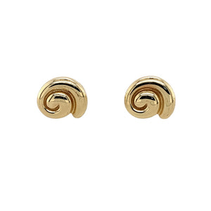 Preowned 9ct Yellow Gold Swirl Stud Earrings with the weight 1.60 grams