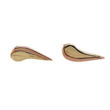 Load image into Gallery viewer, Preowned 9ct Yellow and Rose Gold Clogau Curved Stud Earrings with the weight 2.70 grams. The backs are not Clogau
