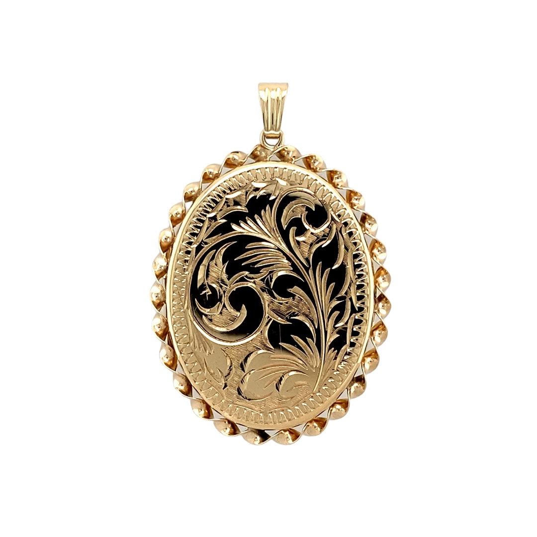 9ct Gold Patterned Oval Locket Gold Reserves Jewellers