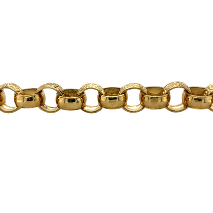 New 9ct Solid Gold 9" Patterned Belcher Bracelet
