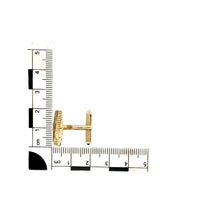 Load image into Gallery viewer, 9ct Gold &amp; Diamond Set Engraved Patterned Cufflinks
