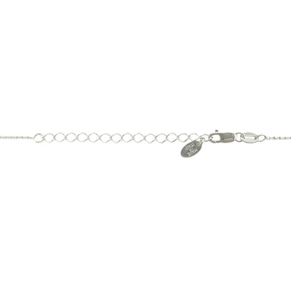 925 Silver & Emerald Set Flower May Birthstone 16" - 18" Necklace