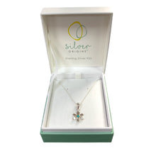 Load image into Gallery viewer, 925 Silver &amp; Turquoise Set Flower December Birthstone 16&quot; - 18&quot; Necklace
