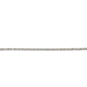 9ct White Gold & Diamond Set Bar 7.25" Bracelet