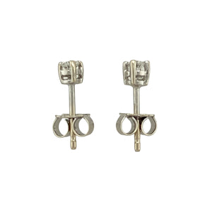 9ct White Gold & Diamond Set Stud Earrings
