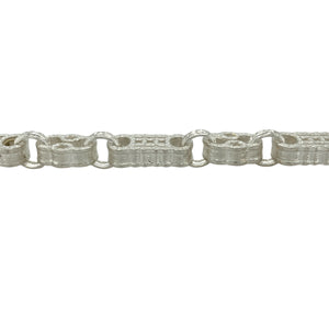 New 925 Silver 9" Patterned Gypsy Style Fancy Link Bracelet