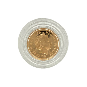 Celebrate a piece of British heritage with this 1999 22ct gold Half Sovereign, featuring Queen Elizabeth II on the obverse and the classic George and the Dragon design on the reverse—a timeless symbol of strength and tradition.

Coin Details: The obverse features the portrait of Queen Elizabeth II, finely detailed and struck to the Royal Mint’s high standards.
Reverse: Displays the iconic George and the Dragon design by Benedetto Pistrucci, a hallmark of British coinage since 1817.
